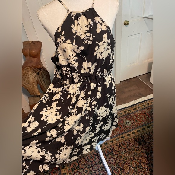 SHEIN Plus Floral Print Surplice Neck Cami Dress Black and White Multi NWOT 1XL - Picture 10 of 10